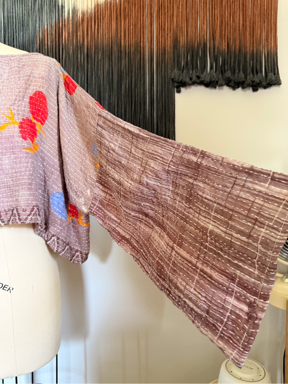 Kantha Bae Abundance Crop Top Long Sleeves Reversible Free Size - Picture 3 of 7